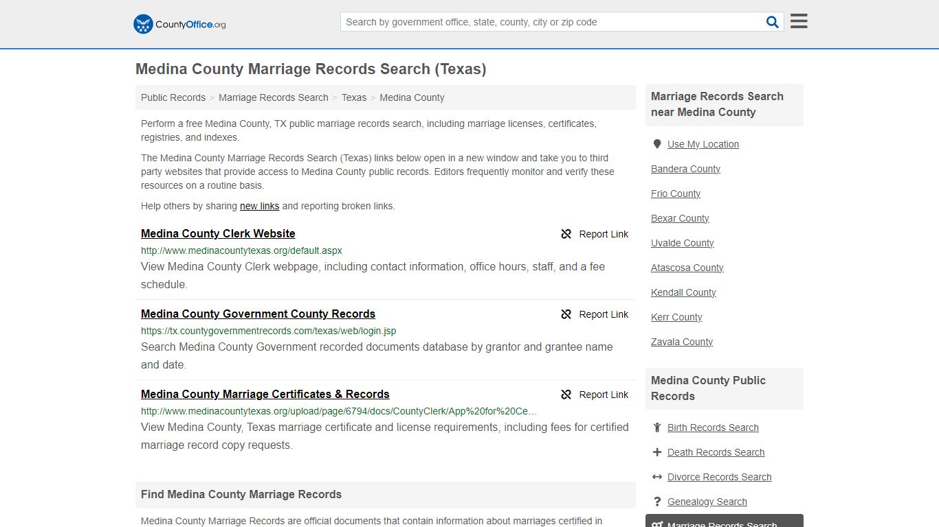 Marriage Records Search - Medina County, TX (Marriage Licenses ...